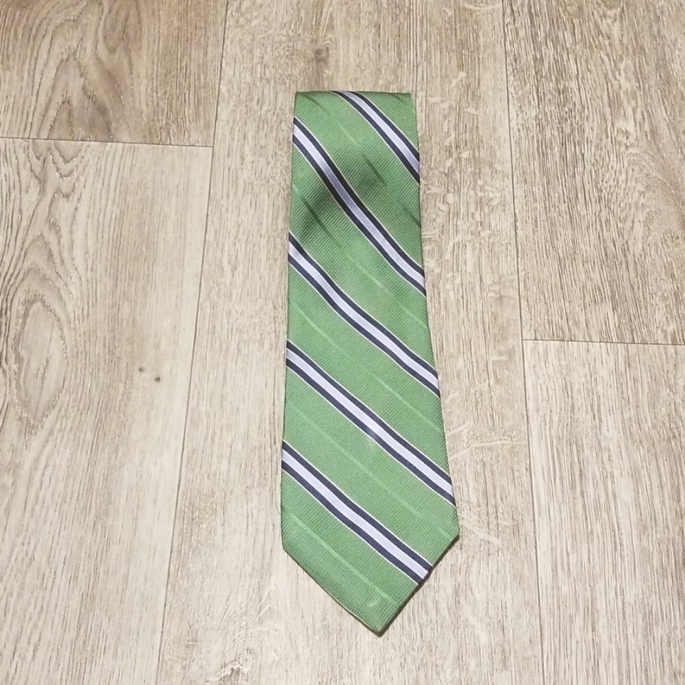 Nautica 100% silk neck tie, green, blue